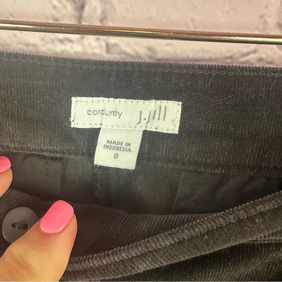 j. jill Black corduroy Pants sz 8  classic winter minimalists cotton blend - Picture 2 of 8